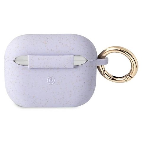 Etui Guess Silicone Glitter na AirPods Pro - purpurowe