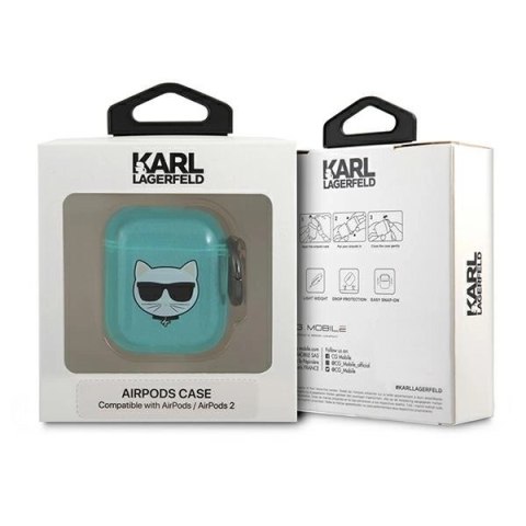 Etui Karl Lagerfeld Choupette na AirPods 1/2 - niebieskie Etui Karl Lagerfeld Choupette na AirPods 1/2 - niebieskie