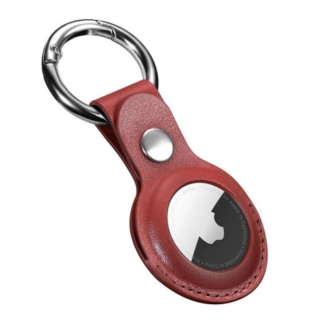 ICarer Leather Nappa etui z naturalnej skóry do AirTag czerwony (WMAT01-RD)