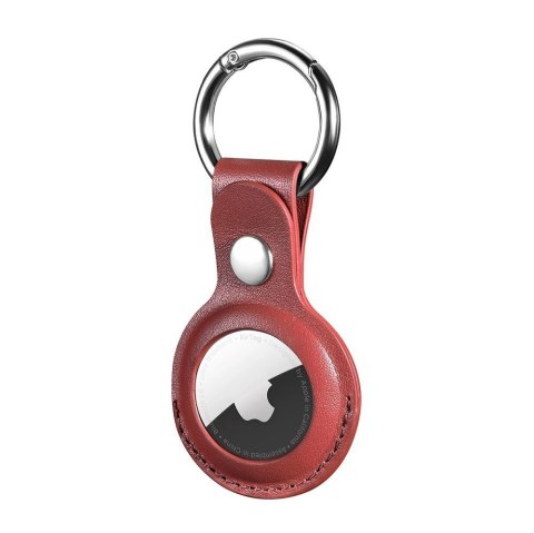 ICarer Leather Nappa etui z naturalnej skóry do AirTag czerwony (WMAT01-RD)