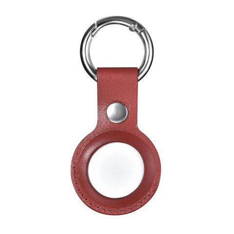 ICarer Leather Nappa etui z naturalnej skóry do AirTag czerwony (WMAT01-RD)