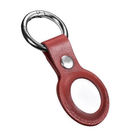 ICarer Leather Nappa etui z naturalnej skóry do AirTag czerwony (WMAT01-RD)