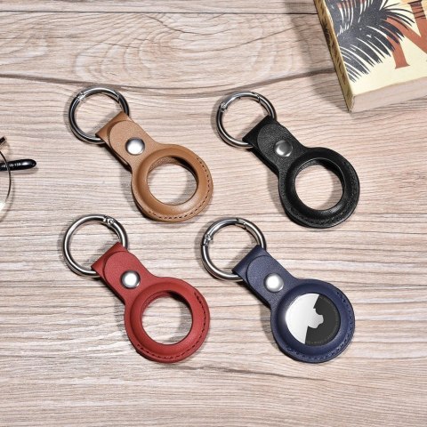 ICarer Leather Nappa etui z naturalnej skóry do AirTag czerwony (WMAT01-RD)