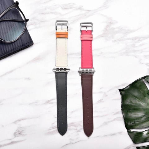 ICarer pasek opaska bransoleta do Apple Watch 49mm / 45mm / 44mm / 42mm brązowo-różowy (RIW120-PC) ICarer pasek opaska bransoleta do Apple Watch 49mm / 45mm / 44mm / 42mm brązowo-różowy (RIW120-PC)