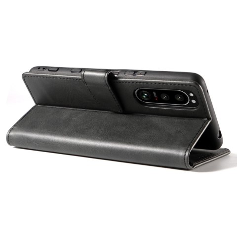 Magnet Case elegancki futerał etui pokrowiec z klapką i funkcją podstawki Sony Xperia 1 III czarny Magnet Case elegancki futerał etui pokrowiec z klapką i funkcją podstawki Sony Xperia 1 III czarny