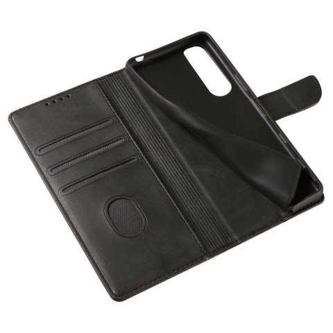Magnet Case elegancki futerał etui pokrowiec z klapką i funkcją podstawki Sony Xperia 1 III czarny Magnet Case elegancki futerał etui pokrowiec z klapką i funkcją podstawki Sony Xperia 1 III czarny