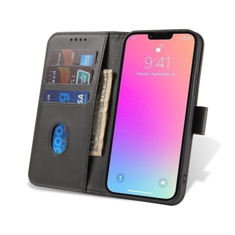 Magnet Case elegancki futerał etui pokrowiec z klapką i funkcją podstawki iPhone 13 czarny Magnet Case elegancki futerał etui pokrowiec z klapką i funkcją podstawki iPhone 13 czarny