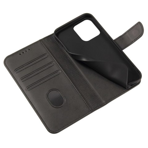 Magnet Case elegancki futerał etui pokrowiec z klapką i funkcją podstawki iPhone 13 czarny Magnet Case elegancki futerał etui pokrowiec z klapką i funkcją podstawki iPhone 13 czarny