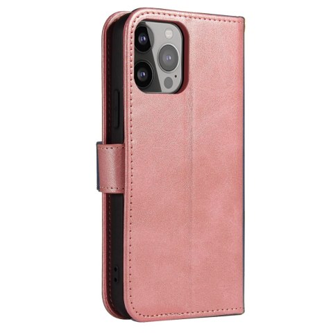 Magnet Case elegancki futerał etui pokrowiec z klapką i funkcją podstawki iPhone 13 różowy Magnet Case elegancki futerał etui pokrowiec z klapką i funkcją podstawki iPhone 13 różowy