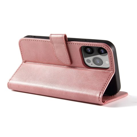 Magnet Case elegancki futerał etui pokrowiec z klapką i funkcją podstawki iPhone 13 różowy Magnet Case elegancki futerał etui pokrowiec z klapką i funkcją podstawki iPhone 13 różowy