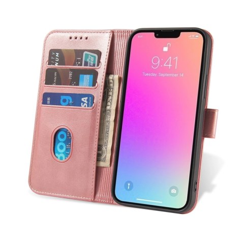 Magnet Case elegancki futerał etui pokrowiec z klapką i funkcją podstawki iPhone 13 różowy Magnet Case elegancki futerał etui pokrowiec z klapką i funkcją podstawki iPhone 13 różowy