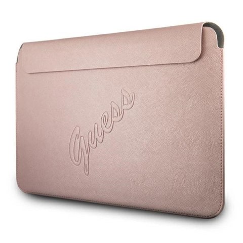 Pokrowiec Guess Saffiano Script na laptopa 13'' - różowy