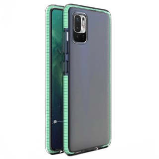 Spring Case pokrowiec żelowe etui z kolorową ramką do Xiaomi Redmi Note 10 5G / Poco M3 Pro miętowy