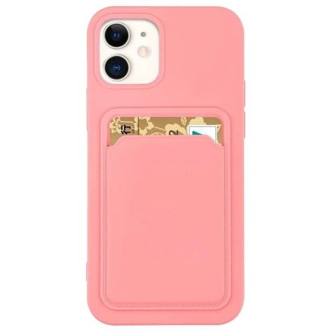 Card Case silikonowe etui portfel z kieszonką na kartę dokumenty do Samsung Galaxy S21+ 5G (S21 Plus 5G) różowy