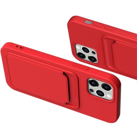 Card Case silikonowe etui portfel z kieszonką na kartę dokumenty do Samsung Galaxy S21 Ultra 5G różowy Card Case silikonowe etui portfel z kieszonką na kartę dokumenty do Samsung Galaxy S21 Ultra 5G różowy