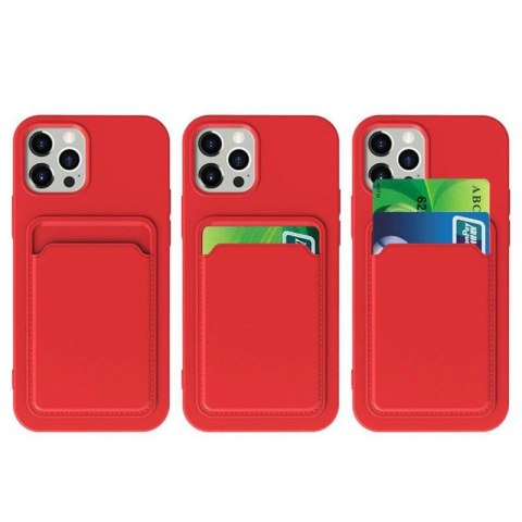 Card Case silikonowe etui portfel z kieszonką na kartę dokumenty do Samsung Galaxy S21 Ultra 5G różowy Card Case silikonowe etui portfel z kieszonką na kartę dokumenty do Samsung Galaxy S21 Ultra 5G różowy