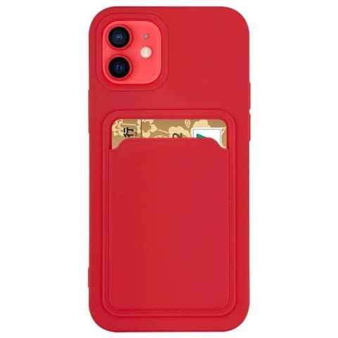 Card Case silikonowe etui portfel z kieszonką na kartę dokumenty do iPhone 13 mini czerwony Card Case silikonowe etui portfel z kieszonką na kartę dokumenty do iPhone 13 mini czerwony