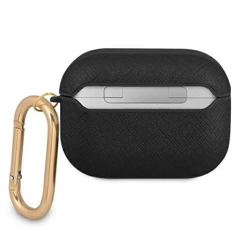 Etui Guess Saffiano Script Metal Collection na AirPods Pro - czarne