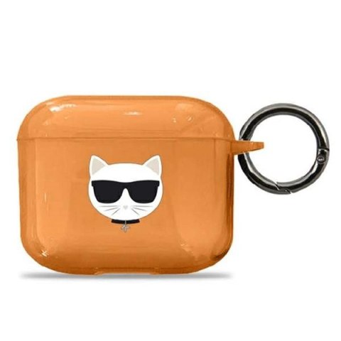Etui Karl Lagerfeld Choupette na AirPods 3 - pomarańczowe Etui Karl Lagerfeld Choupette na AirPods 3 - pomarańczowe