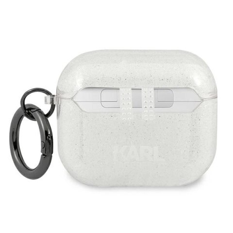 Etui Karl Lagerfeld Glitter Choupette na AirPods 3 - srebrne Etui Karl Lagerfeld Glitter Choupette na AirPods 3 - srebrne