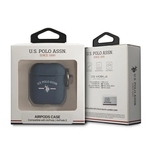 Etui U.S. Polo Assn. Silicone Collection na AirPods 1/2 - granatowe Etui U.S. Polo Assn. Silicone Collection na AirPods 1/2 - granatowe