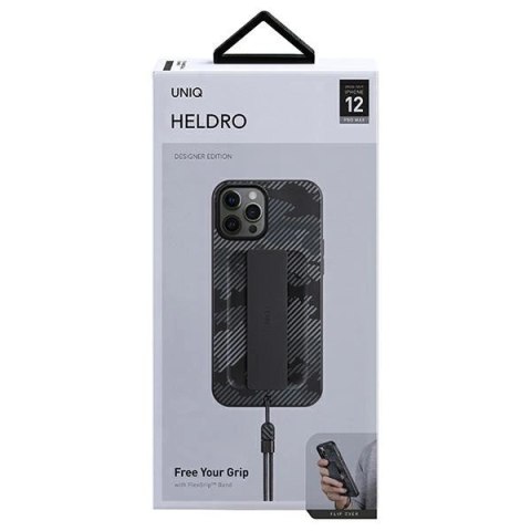 Etui Uniq Heldro na iPhone 12 Pro Max - czarne moro Etui Uniq Heldro na iPhone 12 Pro Max - czarne moro