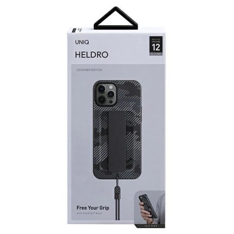 Etui Uniq Heldro na iPhone 12 / iPhone 12 Pro - czarne moro Etui Uniq Heldro na iPhone 12 / iPhone 12 Pro - czarne moro