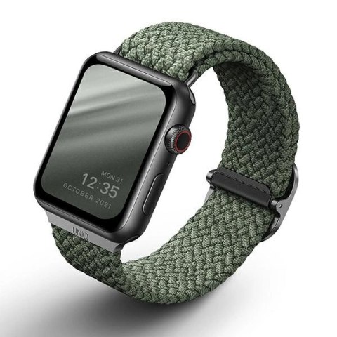 Pasek UNIQ Aspen Braided na Apple Watch 1/2/3/4/5/6/7/8/SE/SE2 40/38/41mm - zielony Pasek UNIQ Aspen Braided na Apple Watch 1/2/3/4/5/6/7/8/SE/SE2 40/38/41mm - zielony