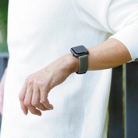 Pasek UNIQ Aspen Braided na Apple Watch 1/2/3/4/5/6/7/8/SE/SE2 40/38/41mm - zielony Pasek UNIQ Aspen Braided na Apple Watch 1/2/3/4/5/6/7/8/SE/SE2 40/38/41mm - zielony
