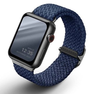 Pasek UNIQ Aspen Braided na Apple Watch 1/2/3/4/5/6/7/8/SE/SE2 44/42/45 mm - niebieski