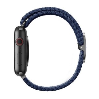Pasek UNIQ Aspen Braided na Apple Watch 1/2/3/4/5/6/7/8/SE/SE2 44/42/45 mm - niebieski