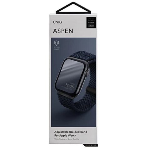 Pasek UNIQ Aspen Braided na Apple Watch 1/2/3/4/5/6/7/8/SE/SE2 44/42/45 mm - niebieski