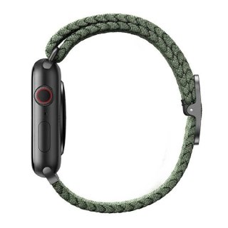 Pasek UNIQ Aspen Braided na Apple Watch 1/2/3/4/5/6/7/8/SE/SE2 44/42/45 mm - zielony
