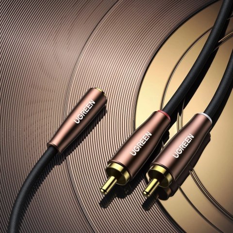 Ugreen kabel przewód audio 3,5 mm mini jack (żeński) - 2RCA (męski) 5m brązowy (AV198 60988) Ugreen kabel przewód audio 3,5 mm mini jack (żeński) - 2RCA (męski) 5m brązowy (AV198 60988)
