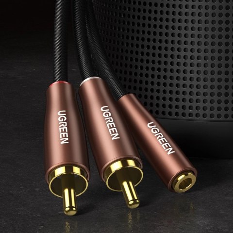 Ugreen kabel przewód audio 3,5 mm mini jack (żeński) - 2RCA (męski) 5m brązowy (AV198 60988) Ugreen kabel przewód audio 3,5 mm mini jack (żeński) - 2RCA (męski) 5m brązowy (AV198 60988)