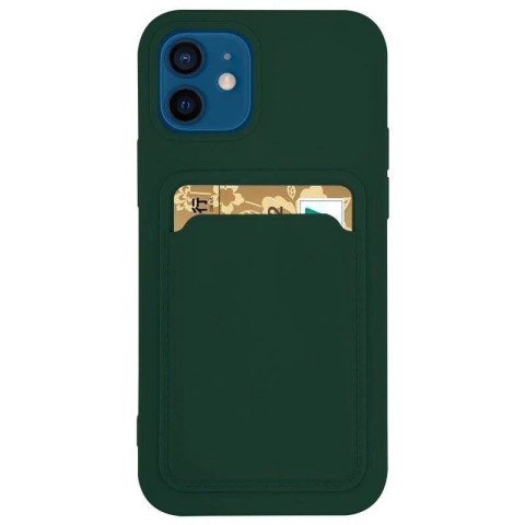 Card Case silikonowe etui portfel z kieszonką na kartę dokumenty do Samsung Galaxy S21 Ultra 5G ciemnozielony Card Case silikonowe etui portfel z kieszonką na kartę dokumenty do Samsung Galaxy S21 Ultra 5G ciemnozielony