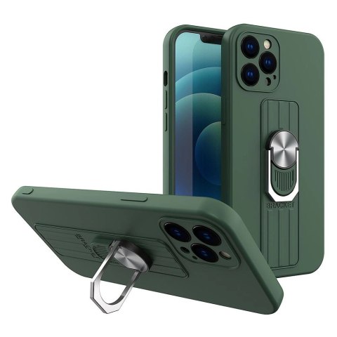 Ring Case silikonowe etui z uchwytem na palec i podstawką do Xiaomi Redmi 10X 4G / Xiaomi Redmi Note 9 ciemnozielony Ring Case silikonowe etui z uchwytem na palec i podstawką do Xiaomi Redmi 10X 4G / Xiaomi Redmi Note 9 ciemnozielony