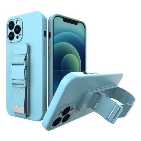 Rope case żelowe etui ze smyczą łańcuszkiem torebka smycz iPhone SE 2022 / SE 2020 / iPhone 8 / iPhone 7 niebieski Rope case żelowe etui ze smyczą łańcuszkiem torebka smycz iPhone SE 2022 / SE 2020 / iPhone 8 / iPhone 7 niebieski