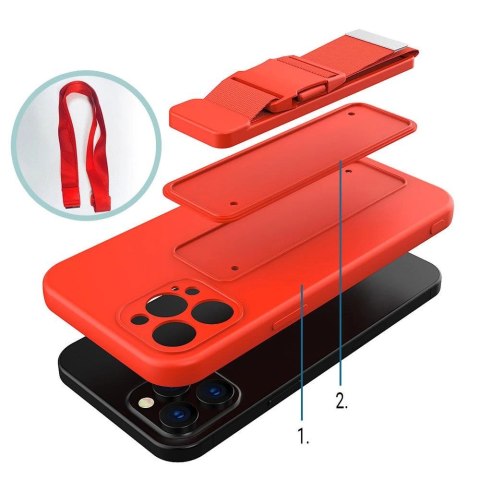 Rope case żelowe etui ze smyczą łańcuszkiem torebka smycz iPhone 12 różowy Rope case żelowe etui ze smyczą łańcuszkiem torebka smycz iPhone 12 różowy