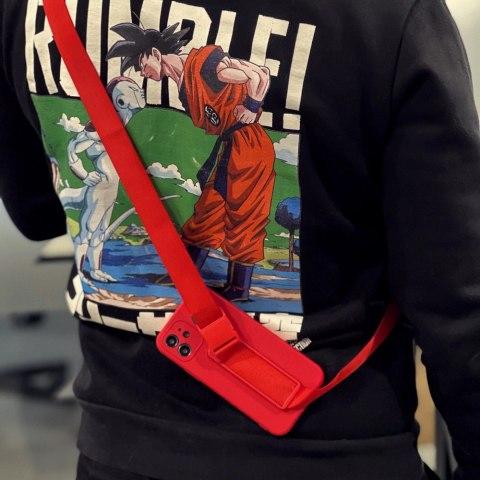 Rope case żelowe etui ze smyczą łańcuszkiem torebka smycz iPhone 12 różowy Rope case żelowe etui ze smyczą łańcuszkiem torebka smycz iPhone 12 różowy