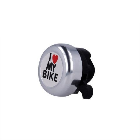 Dzwonek do roweru I love my bike srebrny Dzwonek do roweru I love my bike srebrny