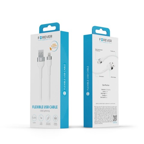 Forever kabel Flexible USB - Lightning 1,0 m 2,4A biały Forever kabel Flexible USB - Lightning 1,0 m 2,4A biały
