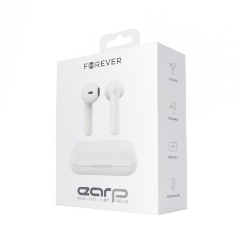 Forever słuchawki Bluetooth TWE-110 Earp z etui ładującym biały Forever słuchawki Bluetooth TWE-110 Earp z etui ładującym biały