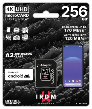 GoodRam karta pamięci IRDM 256GB microSD UHS-I U3 V30 z adapterem