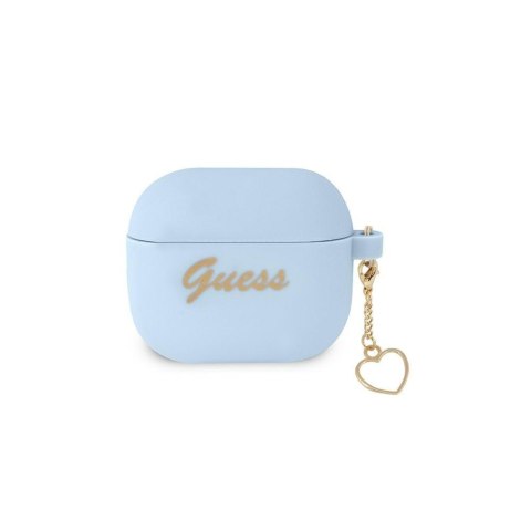 Guess etui do Airpods 3 GUA3LSCHSB niebieskie Silicone Heart Charm Guess etui do Airpods 3 GUA3LSCHSB niebieskie Silicone Heart Charm