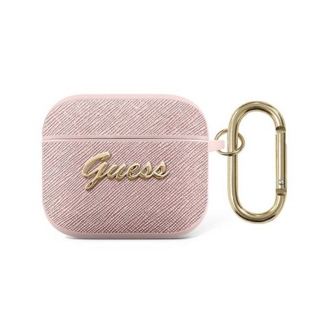 Guess etui do Airpods 3 GUA3SASMP różowe 4G Script Metal Guess etui do Airpods 3 GUA3SASMP różowe 4G Script Metal