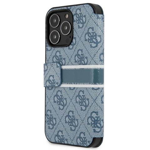 Guess etui do iPhone 13 Mini 5,4" GUBKP13S4GDBL niebieski book case 4G Stripe Guess etui do iPhone 13 Mini 5,4" GUBKP13S4GDBL niebieski book case 4G Stripe
