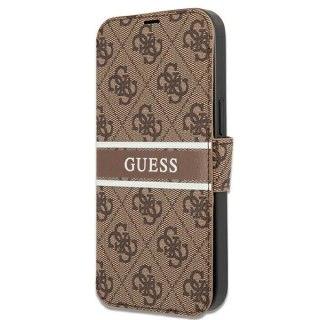 Guess etui do iPhone 13 Mini 5,4" GUBKP13S4GDBR brązowy book case 4G Stripe