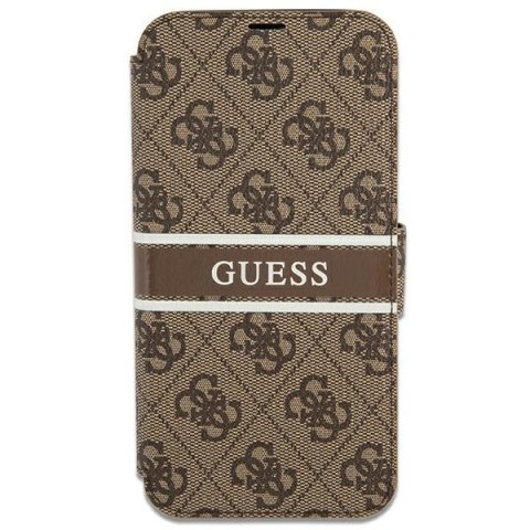 Guess etui do iPhone 13 Mini 5,4" GUBKP13S4GDBR brązowy book case 4G Stripe Guess etui do iPhone 13 Mini 5,4" GUBKP13S4GDBR brązowy book case 4G Stripe
