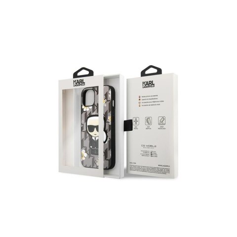Karl Lagerfeld nakładka do iPhone 13 6,1" KLHCP13MPMNFIK1 szara hard case Monogram Iconic Karl